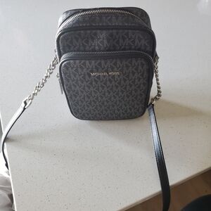 Michael Kors Black Belt Bag Quilted Design